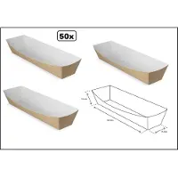 TakeAware 50x Bio Frikandelbakjes kraft A16 – karton - frikandel bakje snacks food take away festival thema feest