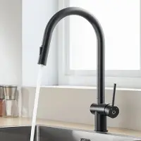 CECIPA MAX Keuken Kraan Zwart - Keukenkraan Met Uittrekbare Uitloop - 360° Draaibare Keukenkraan - keukenkraan Uittrekbaar - Zwart