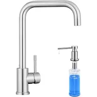 CECIPA MAX Keuken kraan - 360° Draaibare Keukenkraan - Met Zeepdispenser 300ML - Keukenmengkraan - Hogedruk Gootsteenmengkraan - ééngreeps Gootsteenmengkraan - Zilver