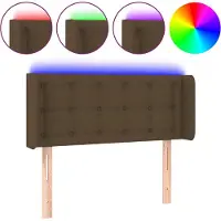 vidaXL Hoofdbord LED 83x16x78/88 cm stof donkerbruin
