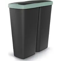Monzana Afvalbak Duo zwart/groen 50L 55x25x57cm
