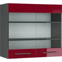 Vicco Fame-Line Glazen keukenkast – 80 cm Bordeauxrode hoogglans