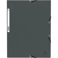 Exacompta Genuine Premium Pressboard 3-klepsmap A4 Grijs Gewafeld karton 50 Stuks