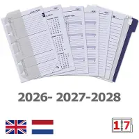 Kalpa 1311-31 Pocket Organizer Zee van bloemen bruin 1 week per 2 paginas 2026-2027-2028