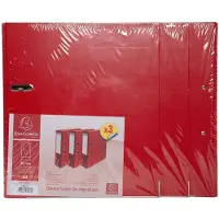 Exacompta Breed Ordner A4 75 mm Rood 2 Ringen 918403SE Kunststof 12 Stuks