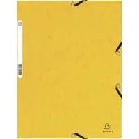 Exacompta 50x Elastomap met 3 kleppen in glanskarton 355g/m2 - Geel - 55309E