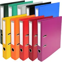 Exacompta Prem Touch Smal Ordner A4 50 mm Kleurenassortiment 2 Ringen 53054E Kunststof Staand 10 Stuks