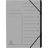 Exacompta Sorteermap 541711E A4 Gewafeld karton Grijs 24,5 (B) x 0,5 (D) x 32 (H) cm Pak van 10