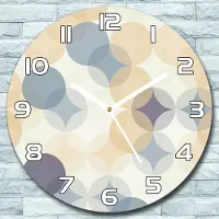 Coloray Wandklok - Geometrische cirkels Klok Glas - 30fi cm - Beige Wandklok - Wandklok Ronde - Wandklok Klassiek - Wandklokken Woonkamer - Stille Wandklok