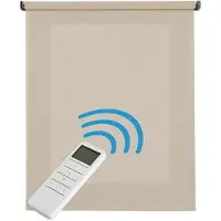 STORESDECO - Motorgecontroleerd doorschijnend rolgordijn met batterij, Beige 120x250 cm