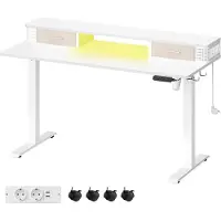 Mazazu - Bureau - Elektrisch - Hoogte Verstelbaar - Wit - 70x140