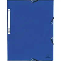 Exacompta 50x Elastomap met 3 kleppen in glanskarton 355g/m2 - Blauw - 55302E