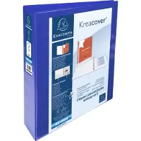 Exacompta Kreacover 40 mm Presentatieringband PP (Polypropeen) A4+ 4 Ringen Blauw 51943BE 10 Stuks
