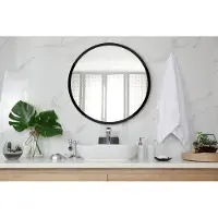 Coloray Spiegel in een lijst - Spiegel Rond Zwart - 50 cm - Ronde Zwarte Spiegel - Ronde - Spiegel Zwart Rond - Spiegel Rond Zwarte Rand - Ronde Spiegel Met Zwarte Lijst