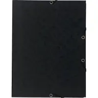Exacompta 3-klepsmap elastiek 55401E Zwart Gewafeld karton 25 Stuks