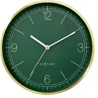 Nextime Wandklok 25cm - Stil - Goud/Groen - Metaal - 'Bolero'