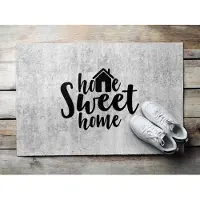 Coloray Buiten Deurmat - Grijs Polyamide Deurmat - Sweet Home Beton Deurmat Met Rubber Onderkant - Entree Inspiratie - Zomer Buitenmat - Design Schoonloopmat Voor Entree - 60x40 cm
