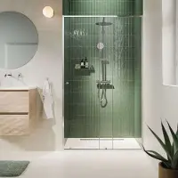 Sealskin Schuifdeur Contour - Zilver Hoogglans - 140x200cm - 6mm Veiligheidsglas