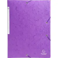Exacompta 25x Scotten Elastomap + 3 kleppen in gewafeld glanskarton 600g/m2 - A4 - Purper - 55957E