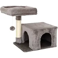 Lionto kattenkrabpaal 50 cm, compact & ruimtebesparend, donkergrijs