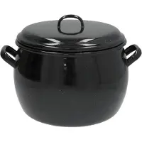 Gerimport kook / soeppan - zwart - D24 cm - 9 ltr - alle warmte bronnen - emaille