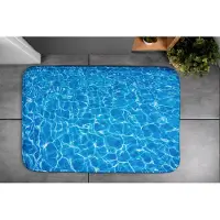 Coloray Badmat - Blauw Anti Slip Mat Bad - Watergolven Badkamer Tapijt - Toiletmat - Mat voor Badkamer - Badkamermatjes - Antislip - 90x60 cm