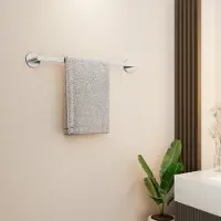 CECIPA MAX Handdoekrek 60 cm - Handdoekstang - Zelfklevend en Zonder Boren - Badkamer Plank - Badkamer Accessoires - Handdoekhouder -Handdoekenrek Badkamer - RVS - Zilver