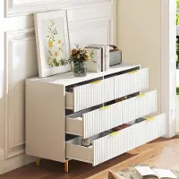 STILVORA Kommode Met 6 Lades Modern Design Voor Slaapkamer Woonkamer En Hal MDF Wit 120x40x72 Cm