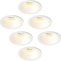 LEDVION – 6x LED Inbouwspot Rond ø81mm – Wit – Dimbaar – Kantelbaar – GU10 – 2700K – 3W – IP20