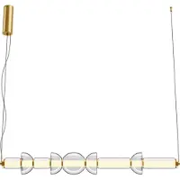 Maytoni LED-kandelaar Cosmo, messing en transparant glas, 39W, warm wit licht, 4800lm, afmetingen: 137,5x16x98cm, IP20,