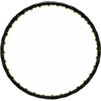 Springos Hoelahoep - Hoepel - Fitness - Opvouwbaar - Cardiotraining - Massagenoppen - Zwart/Groen - 88 Cm