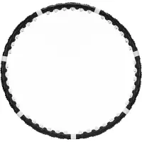 Springos Hoelahoep - Hoepel - Fitness - Opvouwbaar - Cardiotraining - Massagenoppen - Grijstinten - Zwart - 92 Cm
