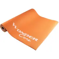 Wonder core Yogamat Fitness Sport Gymnastiek Pilates Mat antislip 6 mm dik - Oranje / Grijs - 170 x 60 cm