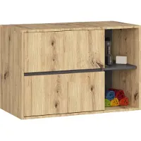 Akord Hangende Wastafel Onderkast VAMI W90 / Wastafel Onderbouw Kast / Badkamer Kastje / Artisan Eik - Grafietgrijs / Furniture Factory / 90x60x45,5 cm