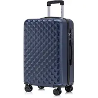 YONSLY Handbagage Koffer - 66cm - 66 L - Cijferslot- 360° Draaibare Wielen - Trolley- 66 x 43 x 26 cm - Donkerblauw