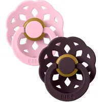 BIBS Fopspeen Latex Hush/Grape 2stk 0-6mnd