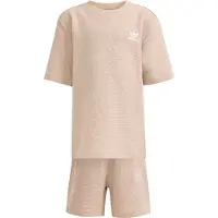 Adidas Set 'Loose Waffle Short T-Shirt' lichtbeige