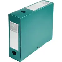 Exacompta Ondoorzichtig Archiefdoos 59833E A4 Drukknop PP (Polypropeen) Staand en Liggend 25 (B) x 6 (D) x 33 (H) cm Groen Pak van 10