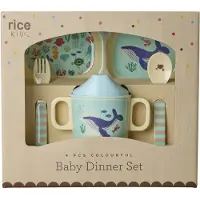 Rice Blue Ocean Print-4 Pcs Servies