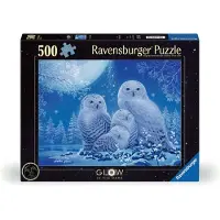 Ravensburger Uilen in het maanlicht - Glow-in-the-Dark puzzel van 500 stukjes | Mysterieuze nachtelijke schoonheid | Softclick-technologie