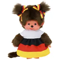 Monchhichi pop Duitsland editie - meisje met vlechten - 20 cm pop.