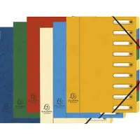 Exacompta 6x Sorteermap HARMONIKA- met elastieken en uitgesneden vensters- in glanskarton - 9 indelingen - Geassorteerd - 5309E