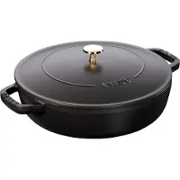 Staub Sauteerpan met 'Chistera drop structure' 24 cm - zwart