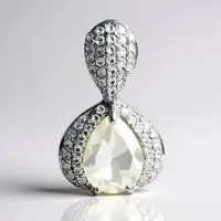 Cavill - Zilveren hanger met Orthoklaas 0.87 ct - 925 Sterling zilver - 55 fonkelende zirkonia 0.318 ct - Elegant dames sieraad druppelvorm