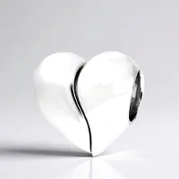Cavill - 925 Sterling Zilveren Hart Hanger - Monosono Collection - Elegante Glanzend Gepolijste Zilveren Hanger Dames 10x9.5 mm