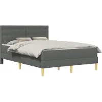 vidaXL Bedframe met matras Donkergrijs 120 x 190 cm Stof
