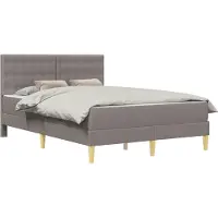 vidaXL Bedframe met matras met hoofdeinde Taupe 140 x 190 cm Stof