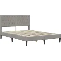 vidaXL Bedframe met hoofdeinde Lichtgrijs 140 x 200 cm Fluweel