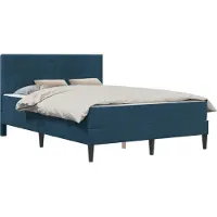 vidaXL Bedframe met matras met hoofdeinde Blauw 140 x 200 cm Fluweel