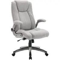 COLAMY bureaustoel Ergonomisch, directiestoel met hoge rugleuning, ergonomische 360° draaistoel voor kantoor, bureaustoel Lederen stoel met verstelbare kantelvergrendeling, grijs